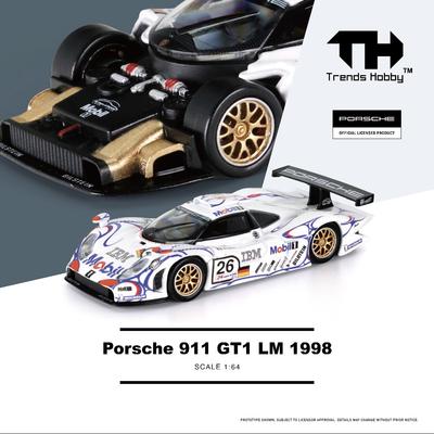 TH-Trends Hobby 1/64 095 911 GT1 LM #26 GT3 R-DTM Съемная крышка Автомобиль Сплав Моторное транспортное средство Литье под давлением Металлическая модель Детские игрушки Мальчики