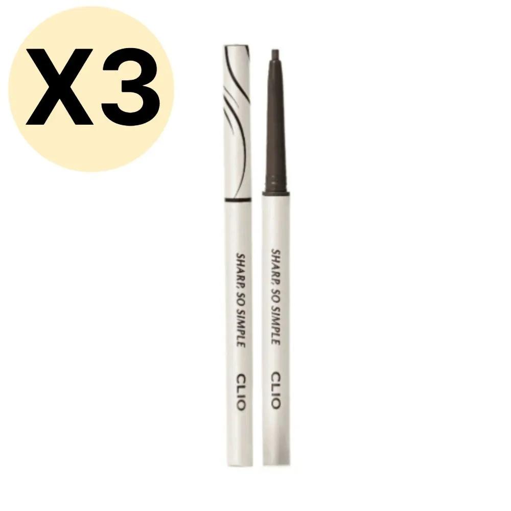 Clio Sharp Simple Pencil Liner No. 3 Black Brown x3
