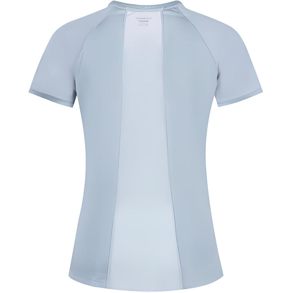 SALOMON Solid Color Spliced Comfortable Fashionable Breathable Soft Short Sleeve T-Shirt Women Tops Fragrant-Blue C22337