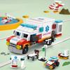 6 In 1 City Ambulance Building Blocks Set - DIY Car Puzzle Building Blocks Kids Birthday Gift Ambulance Toy Decoration Gift