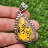 Natural Bumble Bee Jasper Pendant 925 Sterling Silver Pendant Gemstone Pendant Pear Shape Pendant Gift for Her