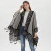 New Open-ended Shawl, European, American Autumn and Winter Imitation Cashmere Warm Fringed Cape Scarf