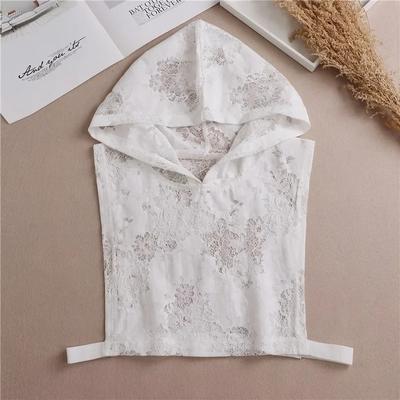 New Lace Floral Hollow Women Fake Collar with Hoodie Cap Autumn Ladies Half-Shirts Sweater Decorative Clothes Accessories