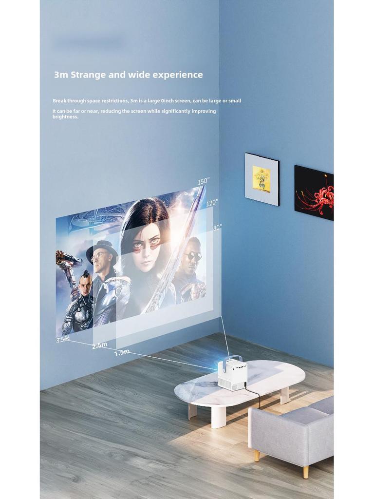 Портативный HD проектор для домашнего кинотеатра, спальни и кемпинга на открытом воздухе