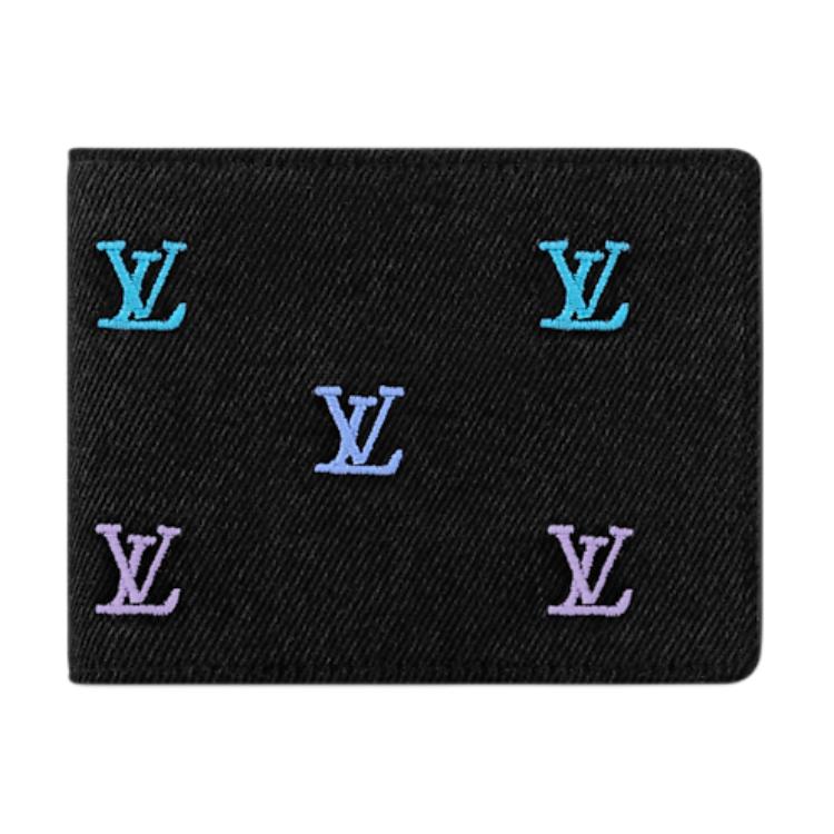 Louis Vuitton Multiple Embroidered Denim Wallet Women wallet Gradient-Blue M13964
