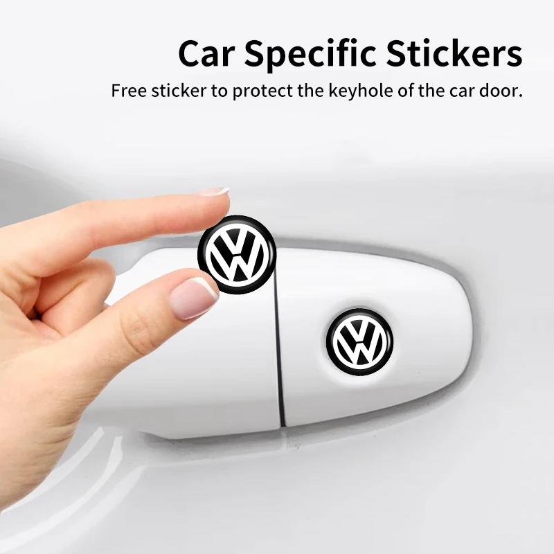 lijk1 Car Door Lock Keyhole Protection Sticker Door Lock Hole Cover Stickers For Volkswagen VW Golf 4 6 7 GTI Tiguan Passat B5 B6 B7 C