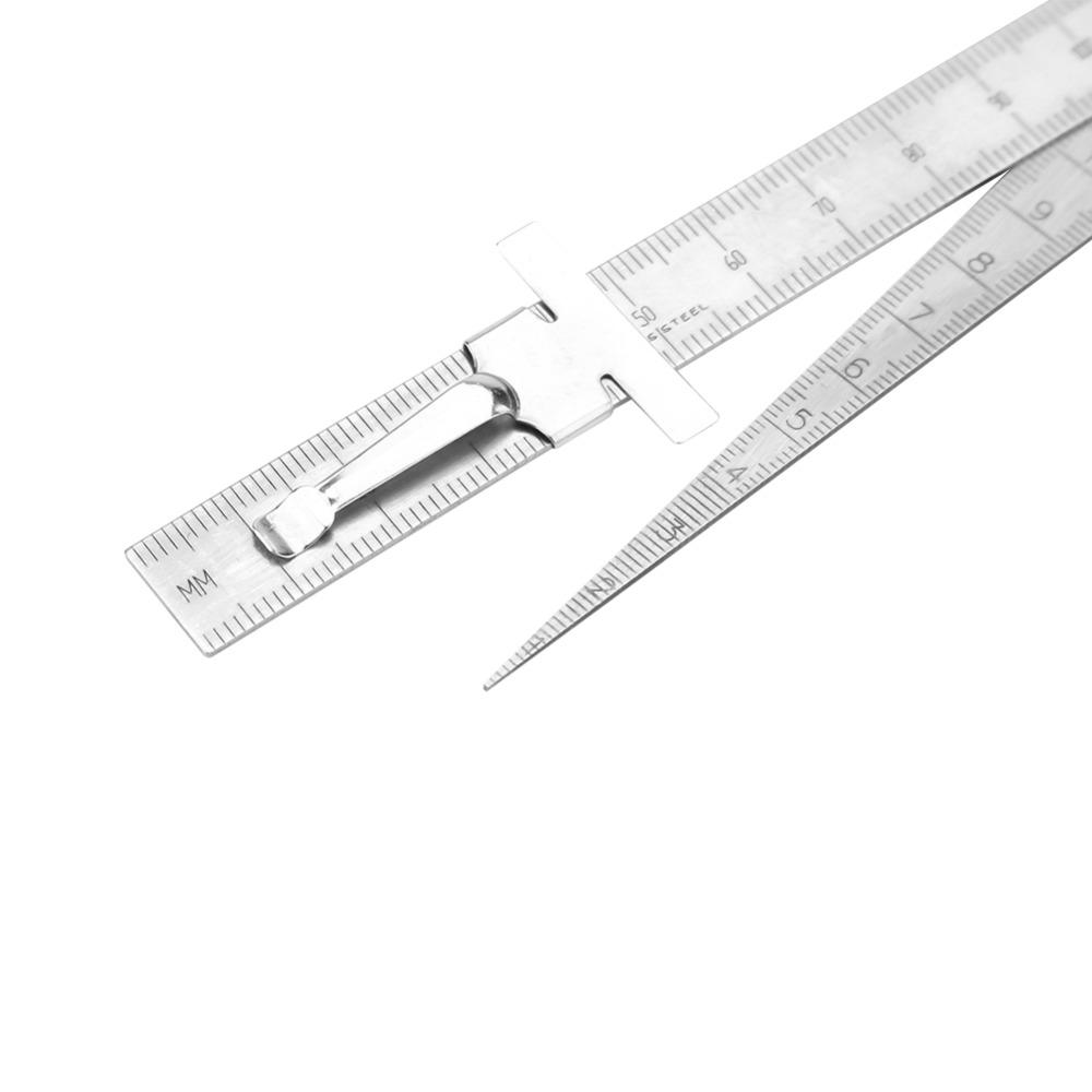 Stainless Steel Depth Ruler Welding Gauge Wedge Feeler Gauge For Drill Hole Measurement