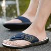 Модные новые летние мужские тапочки дышащие роскошные мужские сандалии пляжная классика натуральная кожа мужские тапочки уличные мужские шлепанцы