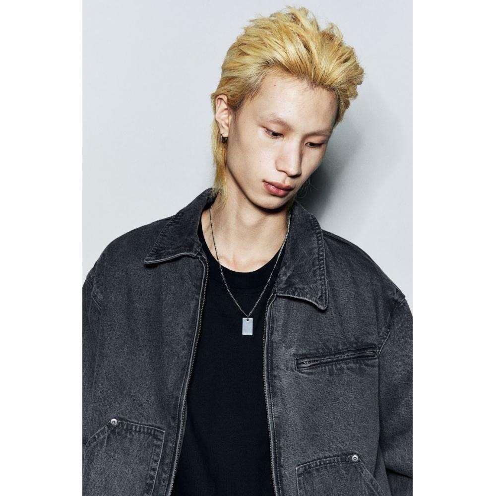 Куртка HM deniM свободного кроя, темно-серая, деним