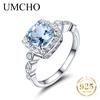 UMCHO Изысканное кольцо с крупным кристаллом из стерлингового серебра 925 пробы