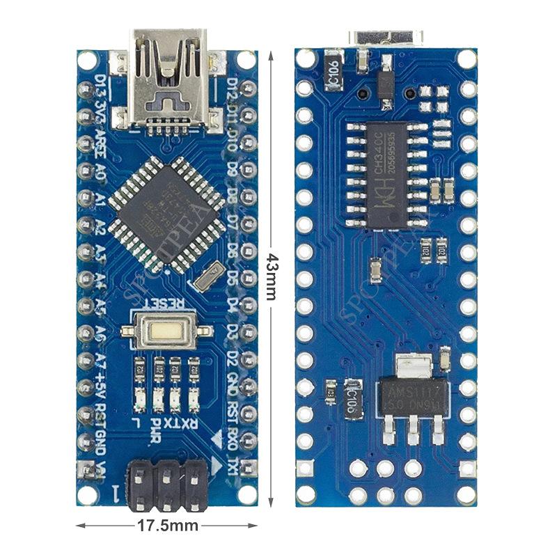Плата разработки ATMEGA328P Nano с Type-C/Micro USB для Arduino