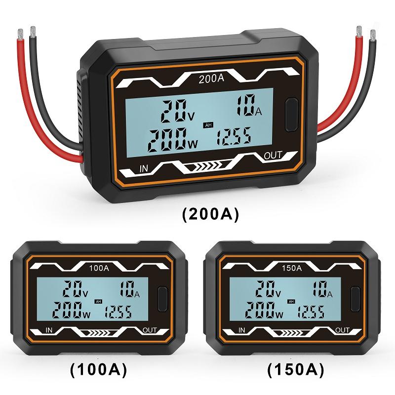 100/150/200A RC Watt Meter Power Monitor Backlight LCD DC 0-60V Amp Volt Watt Meter High Precision Battery Voltage Amp Meter