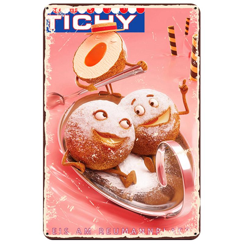 Фрукты, пекарня, десерт, металлические жестяные вывески, сладкая табличка, кухонная настенная художественная железная картина, табличка для паба, клуба, бара, ресторана, декоративная тарелка