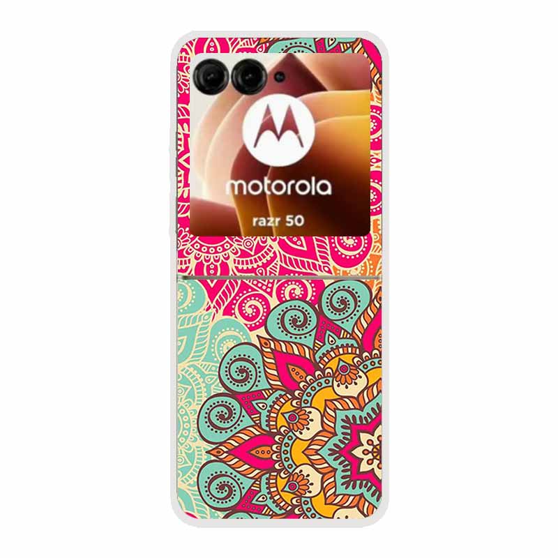 Чехол для Motorola Razr 50 Ultra Пластиковый Жесткий Окрашенный Мультяшный Прозрачная Задняя Крышка Чехол для Motorola Razr 50 5G Жесткий ПК Чехол 50