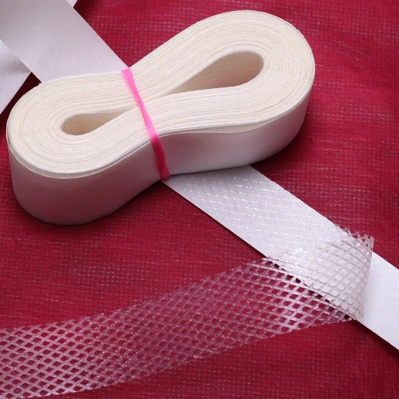 1 рулон, 10/20/30 мм, термоплавкая клейкая сетчатая лента, застежка для одежды, двухсторонняя клейкая лента-флейта, швейные аксессуары «сделай сам», 10 м