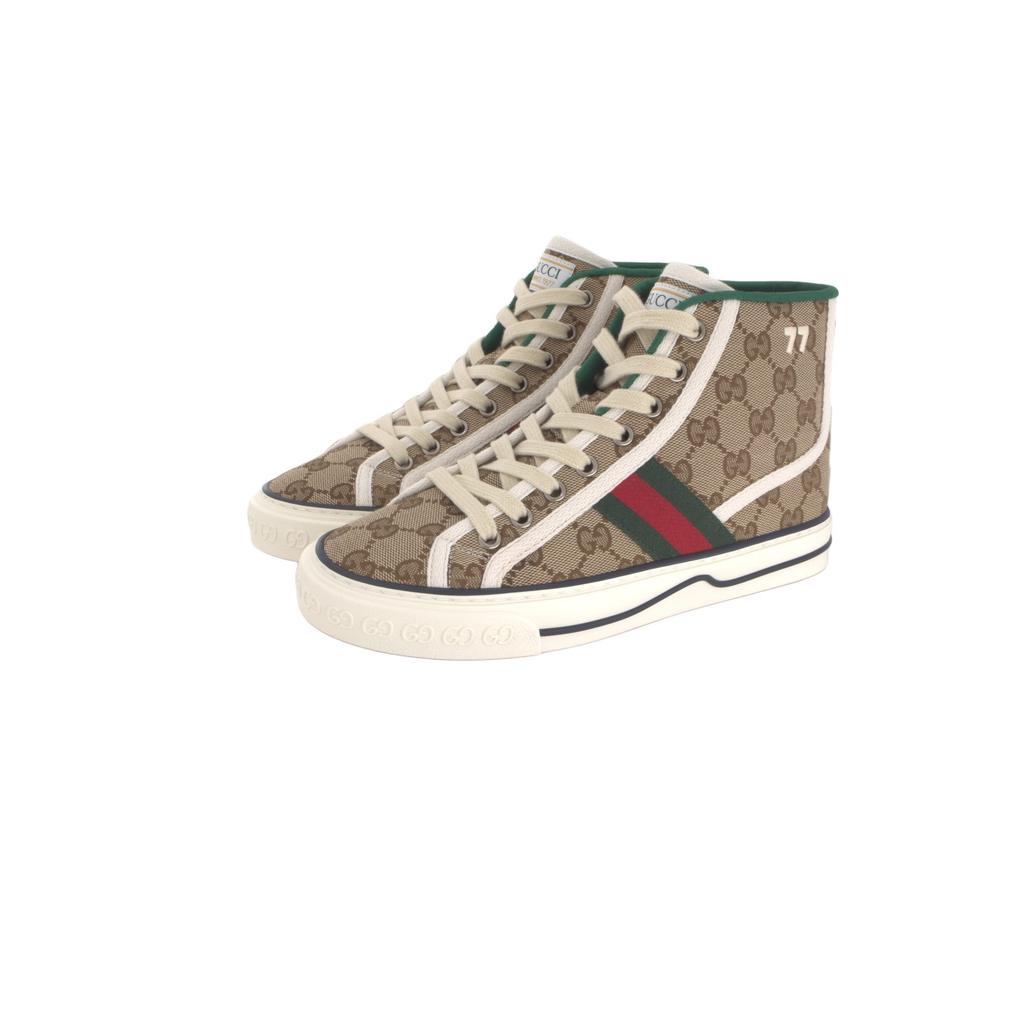 Gucci Женские Теннис 1977 Высокие 'Бежевый Эбони' Женские 627838 HVK70 9765