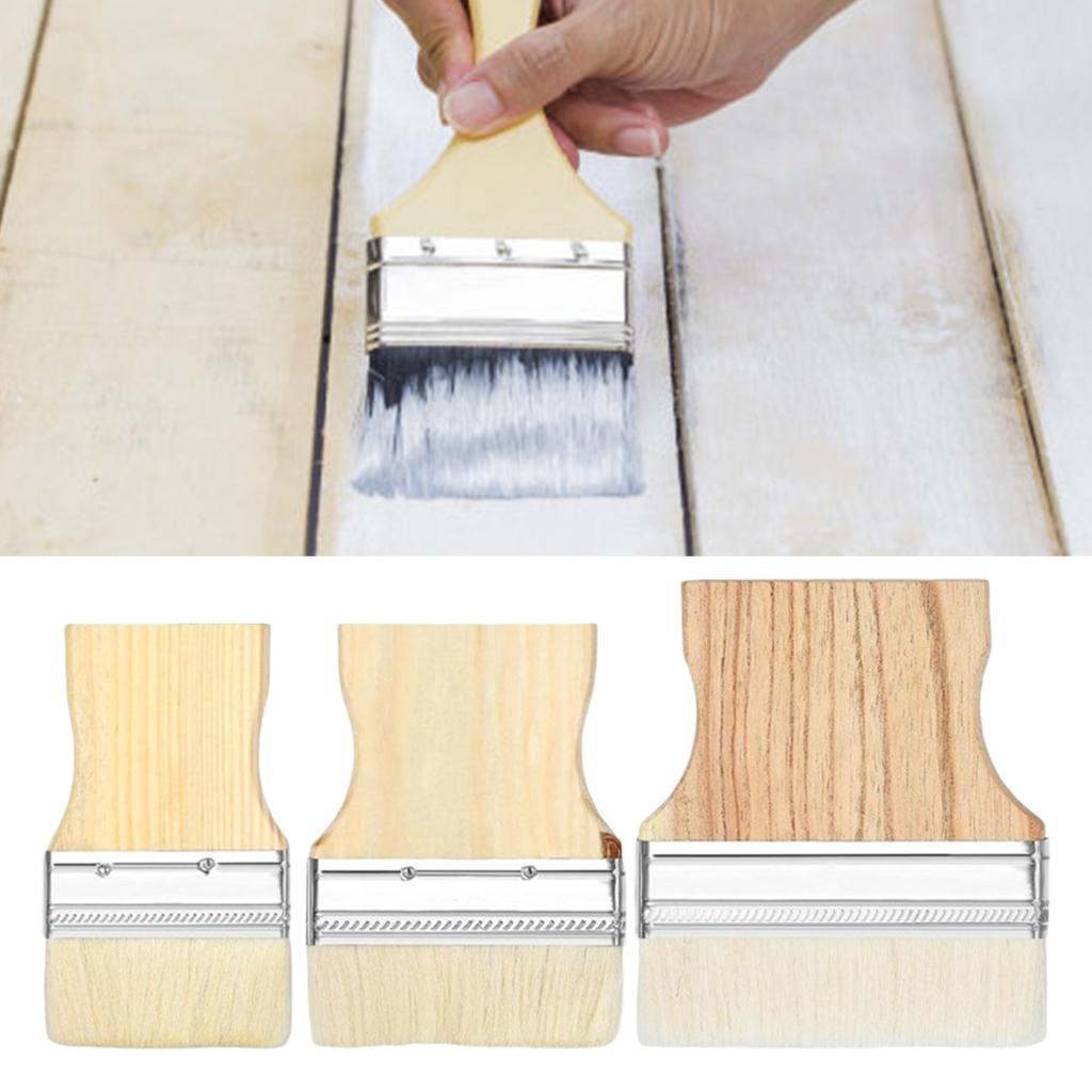 Профессиональные 3/4/5-дюймовые большие кисти для рисования, универсальный набор плоских кистей для рисования, шерстяная щетина для гладкого нанесения