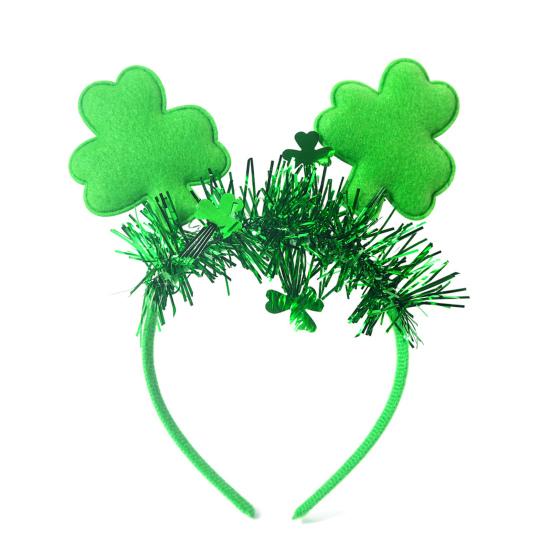 Улица. Повязка на голову ко Дню Святого Патрика, блестящий трилистник, цилиндр, обруч для волос, праздничная повязка на голову с клевером для женщин, девочек, мальчиков, вечеринок, мероприятий, нарядов