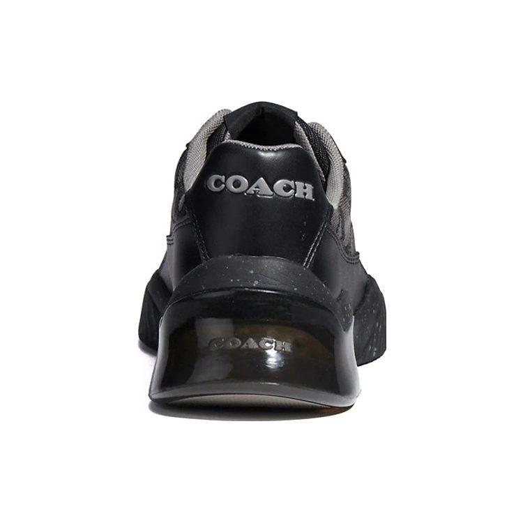Coach Кожаные Низкие Спортивные Повседневные Туфли Мужские Черные C8812-BLK