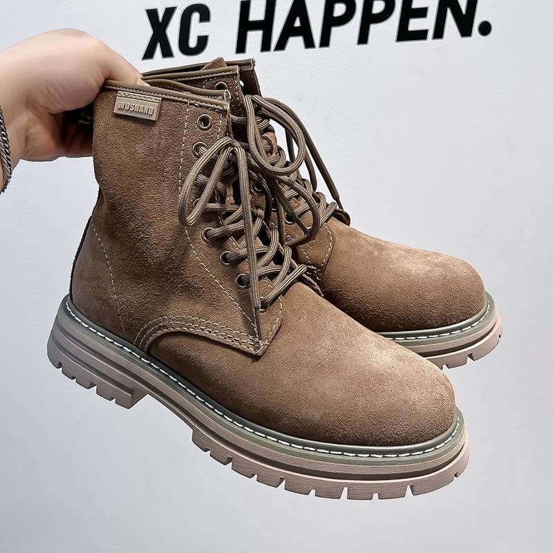 Пара высоких ботинок Martin 2025 года, осенние европейские и американские ботинки с откидным мехом, большие желтые ботинки, повседневные ботинки для пустыни 8668-A