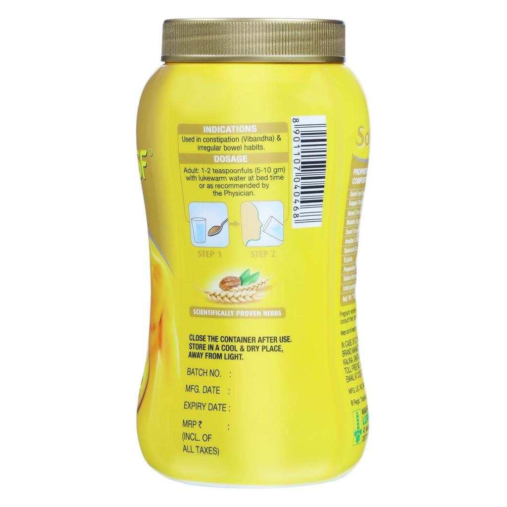 Softovac SF Isabgol Bowel Regulator Powder 450 G Sugar Free Gentle Digestive Support Relieves Constipation Bloating Promotes Healthy Gut for Adults