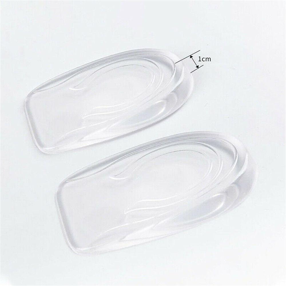 Pair 1~3cm Portable Invisible Soft Taller Height Increase Shoe Insoles Silicone Gel Heel Insert Pad