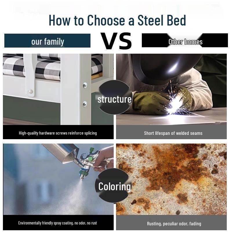Industrial Iron Double Bunk Bed