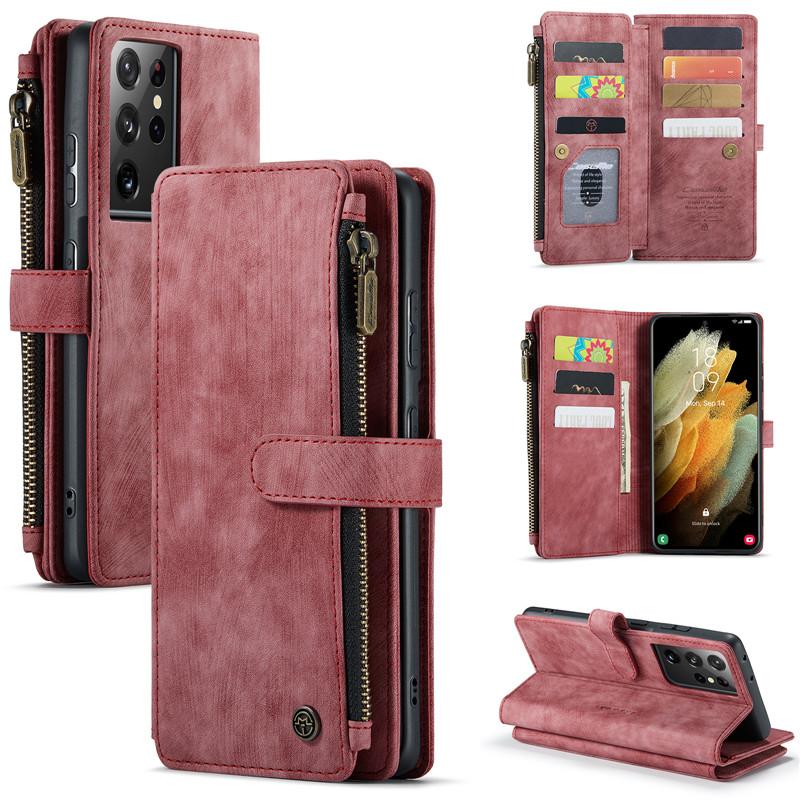 CaseMe Кошелек на молнии с отделениями для карт для Samsung Galaxy A17 5G A37 A57 A56 A36 A16 A55 A35 A25 A15 A54 A34 A14 A53 A33 A13 A52 A51 Флип-чехол из кожи для телефона