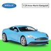 Масштаб 1/24 WELLY Aston Martin Vanquish, модель автомобиля из сплава, литье под давлением, металлические игрушечные автомобили, модель автомобиля, коллекция высокой имитации, детские подарки