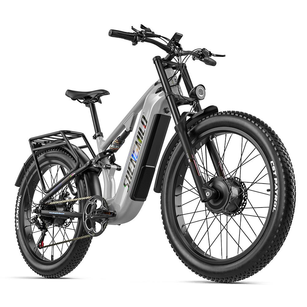 Электровелосипед Shengmilo S600 2000W с двойным приводом, 26" толстые шины, Shimano 7 скоростей, гидравлический тормоз, аккумулятор Samsung Ebike