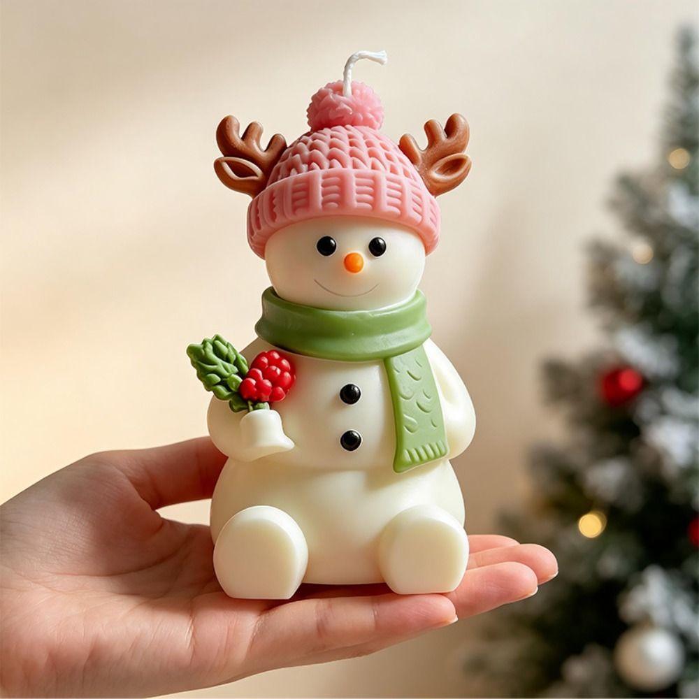 3D Christmas Snowman Chocolate Mold Heat Resistant Baking Mold Candle Silicone Mold Decor Crafts