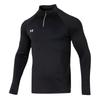 Solid Color Simple Casual Sports Half-Zip Breathable Comfortable Long Sleeve Fitness Shirt Unisex Tops Black 24600603-001