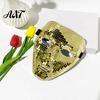 Comfortable Mirror Mosaic Mask Halloween Disco Ball Mask, Breathable Masquerade, Sparkling Gold Glitter Party Costume for Dance Performance,