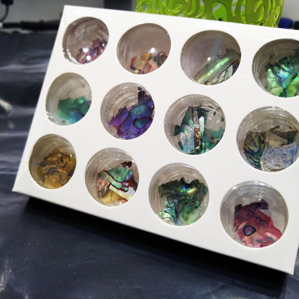 12pcs Nail SeaShell Slices Particle Crushed Shell Manicure Set Thin Nail Art Glitter Decoration Tool