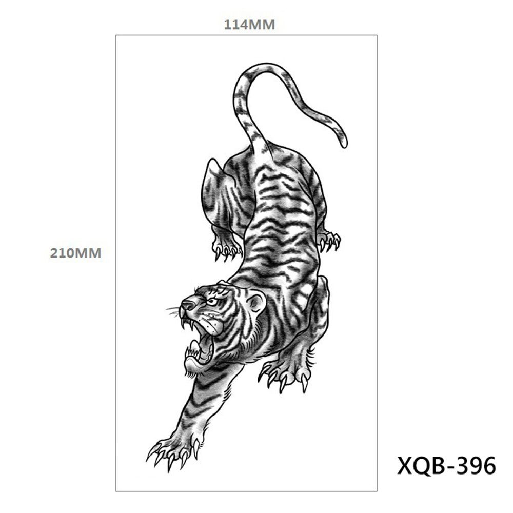 Tribal Lion Long-lasting Tattoo Sleeve Black Tattoo Sticker Temporary Tattoos Fake Tattoo Stickers