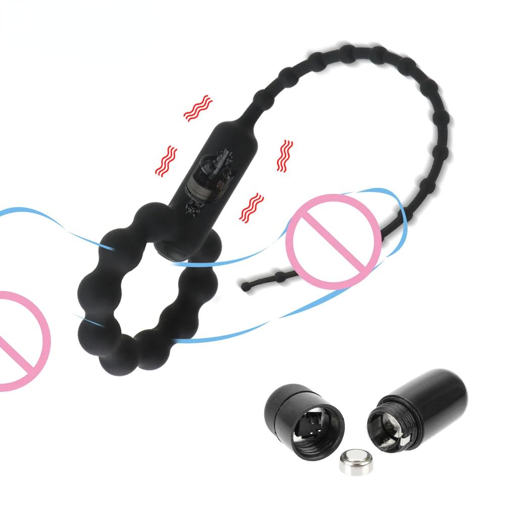 Уретральные зондирующие вибраторы для мужчин, пробка для пениса, расширитель, кольцо для пениса, медицинский тренажер для задержки, мужской мастурбатор, секс-игрушка для взрослых 18+