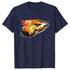 Racing Car Enthusiast Classic Racing Pattern Print Summer Unisexs Pure Cotton Trendy Casual Tshirt Comfortable and Breathable