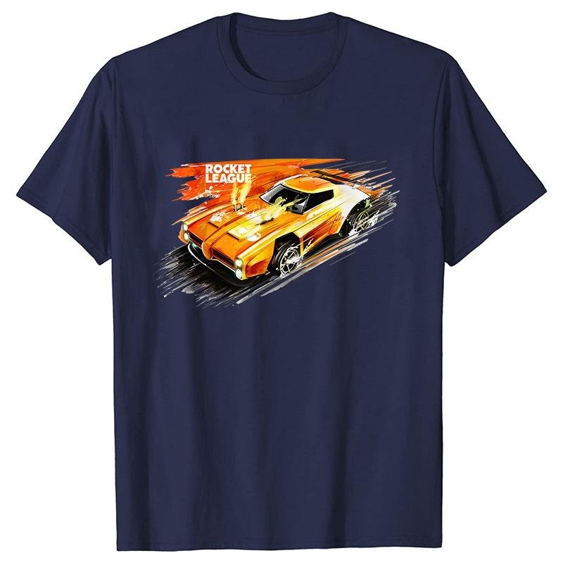 Racing Car Enthusiast Classic Racing Pattern Print Summer Unisexs Pure Cotton Trendy Casual Tshirt Comfortable and Breathable