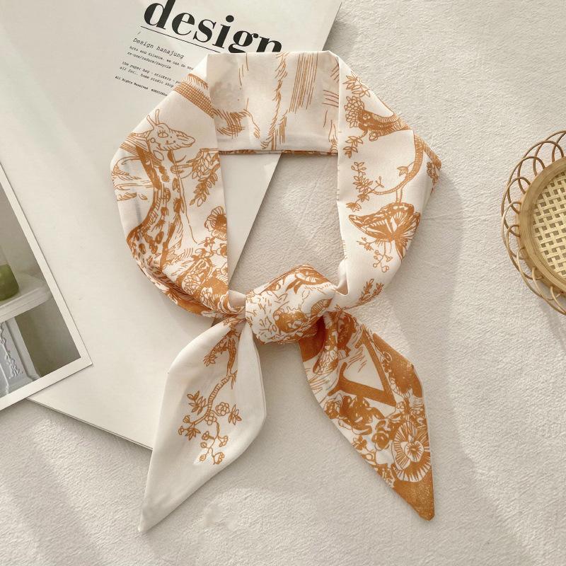 Long Silk Scarf Atmosphere New Thin Narrow Tie Bag Gift Strap Headband Small Tie