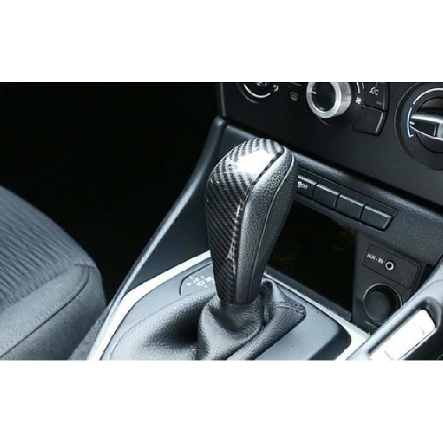 For BMW 3-Series E90 2005-12 Central Console Gear Shift Knob Cover Carbon Fiber
