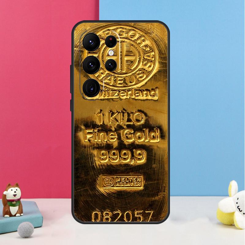 Швейцарский Чехол из Тонкого Золота для Samsung Galaxy S25 S26 Ultra S20 S21 S22 S23 S24 S10 Plus S25 FE Задняя Крышка Корпус