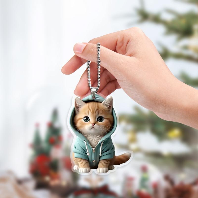 Новая шапка синяя толстовка котенок мультфильм брелок рюкзак кулон милый подвесной лист акриловый водонепроницаемый декор