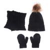 Winter Warm Children's Hat Scarf Gloves Set Fashion Thicken Windproof Kids Beanie Hat Cover Hood Scarf Mittens