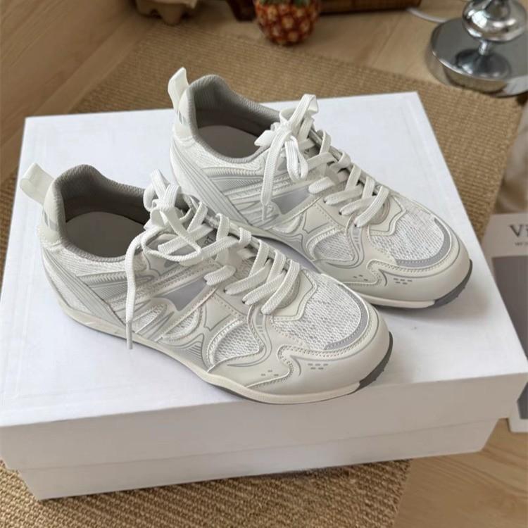 Niche Design Sense Mesh White Shoes Women's 2025 Summer New French Simple and Lightweight Student Sports and Leisure Shoes