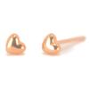 K18PG Pink Gold Heart Earrings 3mm 1 Pair for Both Ears 18k Nickel Free Yokomountain Lock (double Catch)