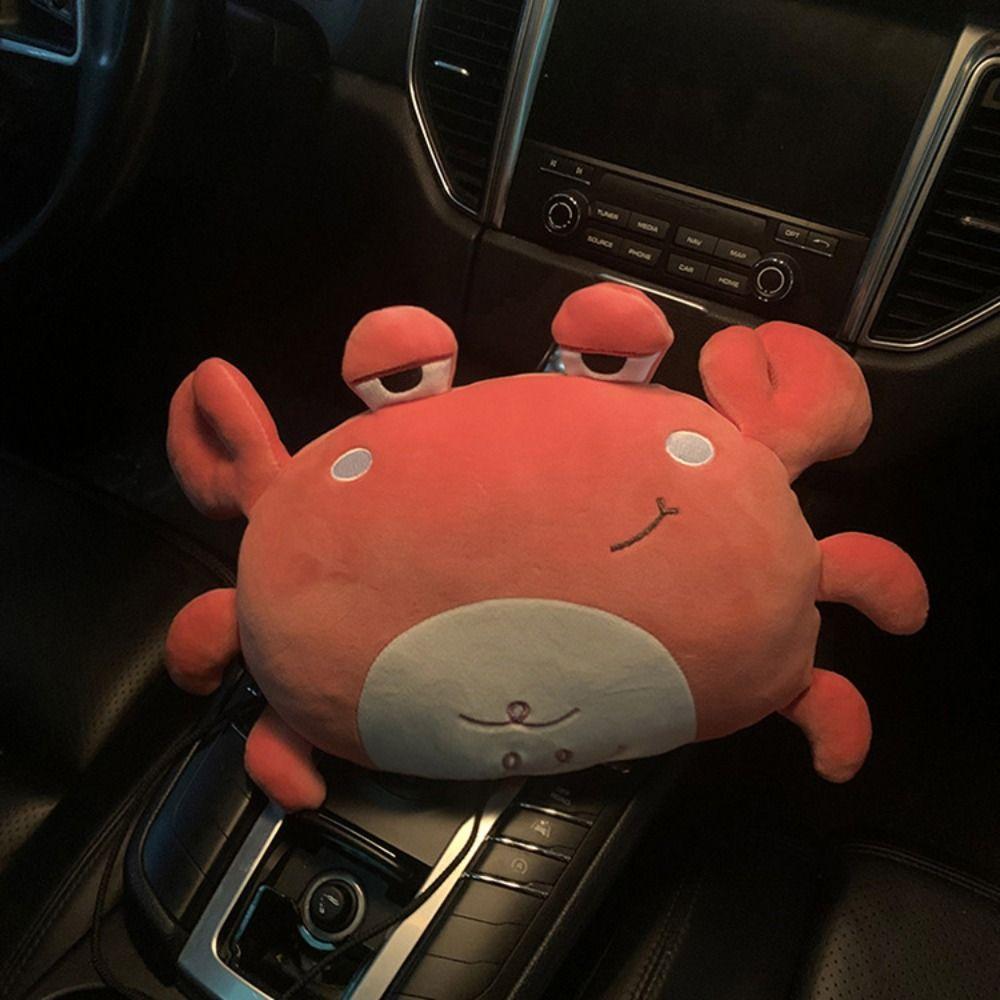 Cartoon Lion Lion Plush Car Neck Pillow Crab Car Waist Cushion Cute Auto Headrest  Car Accessorie
