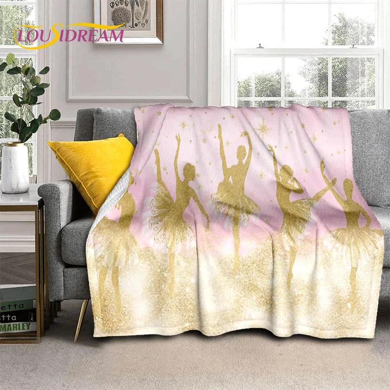 Милая балерина, фея, мультяшное мягкое флисовое одеяло для кровати, спальни, дивана, пикника, плед для отдыха на открытом воздухе, подарок