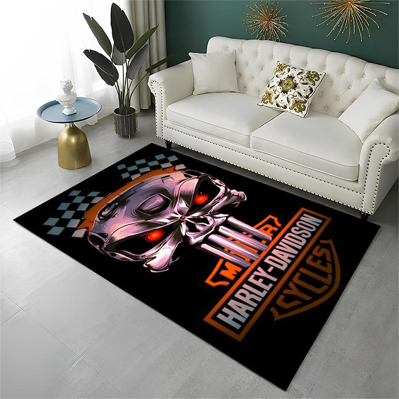 Classic H-Harleys Racing Moto Carpet Rug for Playroom Bedroom Living Room Sofa Home Decor,kid Game Area Rug Non-slip Floor Mat