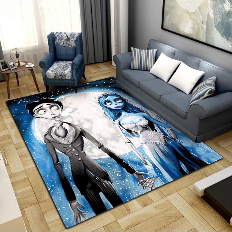 Corpse Bride Cartoon Carpet Rug for Living Room Bedroom Home Sofa Decoration,Kids play Non-slip Floor Mat