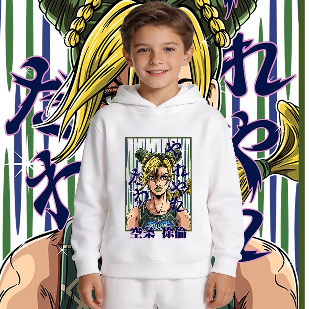 "JoJo's Bizarre Adventure" Jolyne Cujoh Anime Print Casual Hoodie — Unisex; Warm, Thickened Fleece-Lined Stylish Apparel (Suitable for Autumn/Winter)